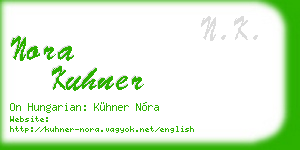 nora kuhner business card